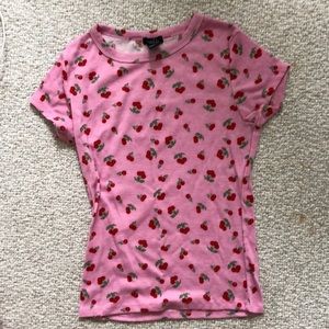 Pink cherry crop-top